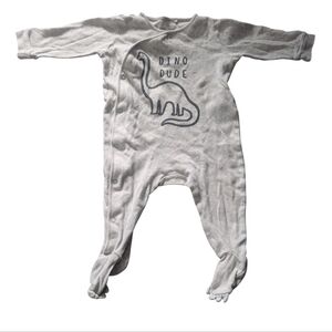 5/$15 Baby Boy Next Baby 6-9 Month Dinosaur Footie Pajamas-Gray/Black